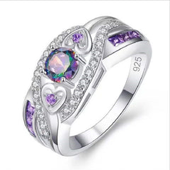 Classic Heart Shape Amethyst Ring for Women