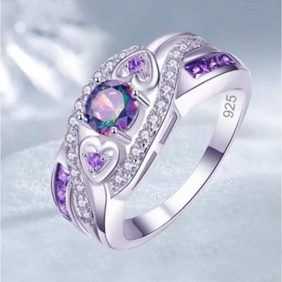 Classic Heart Shape Amethyst Ring for Women